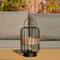 Glitzhome® 11.75" Metal Wire Faux Rattan Solar Powered Outdoor Lantern